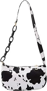 Borsa un Tracolla con Motivo un Mucca Borsa un Tracolla da Donna per Tutte Le Partite Borsa un Tracolla Bianca