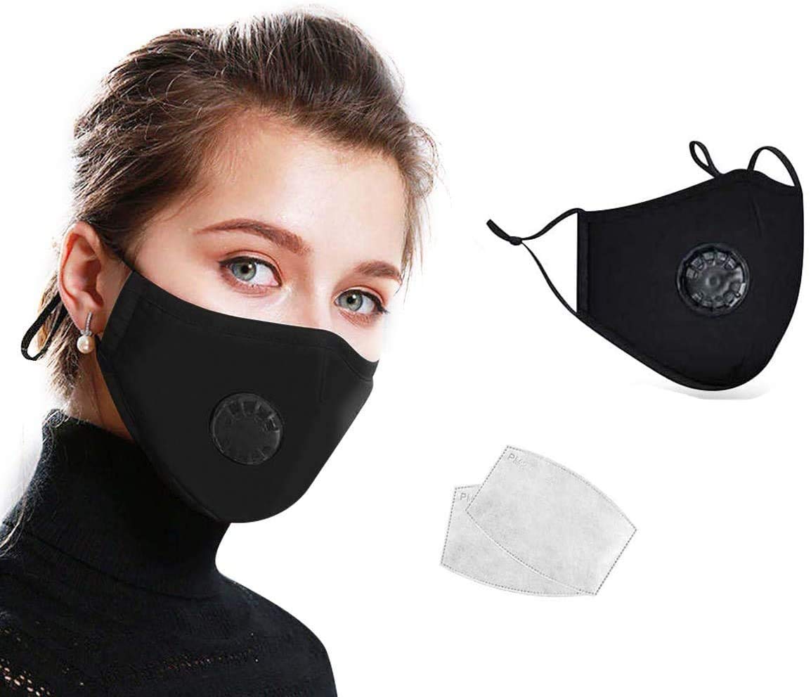 7 Pack Mouth Cover Washable Reusable Mouth Shield Black, Protection from Dust, Air Pollution