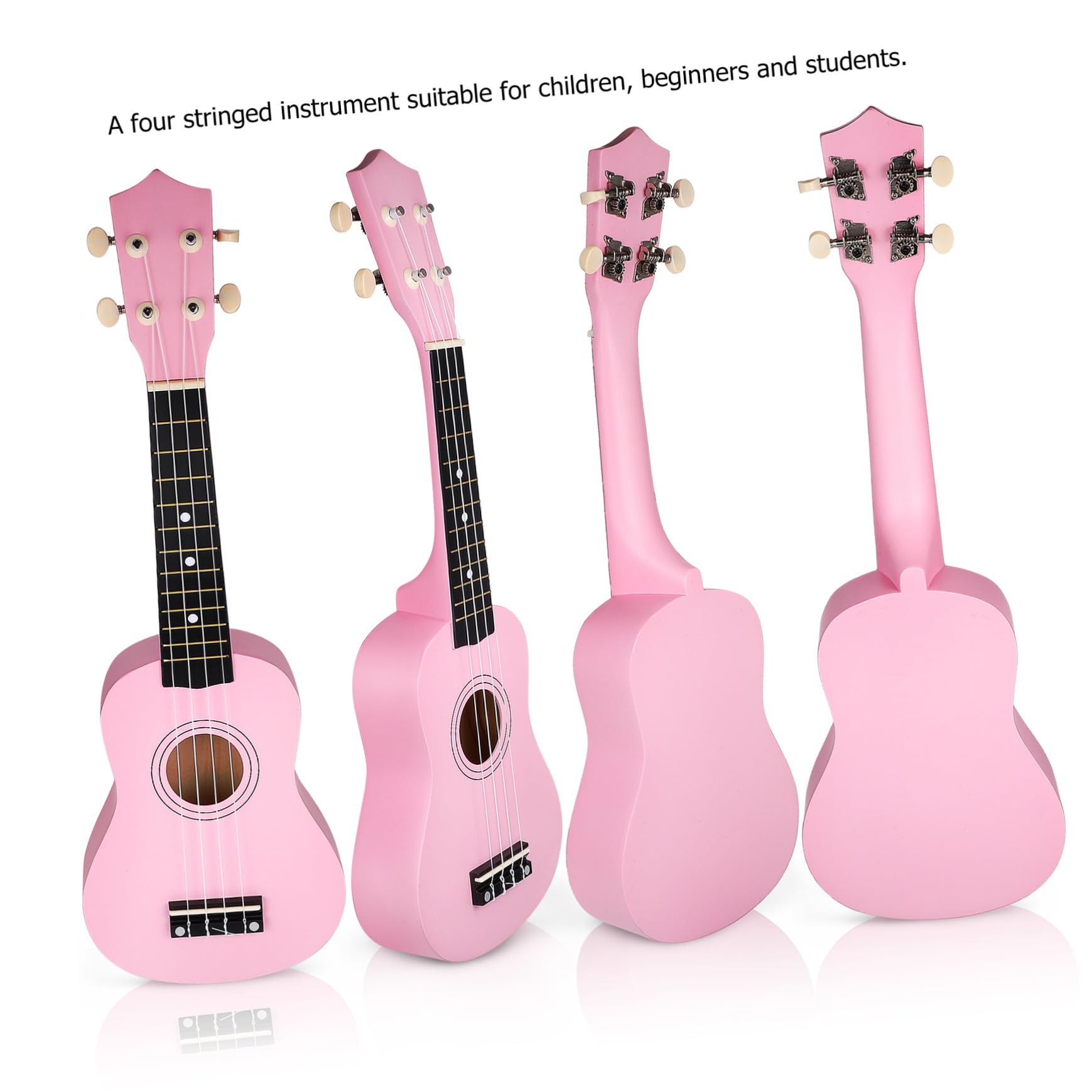 Ukulele Soprano Rosa per Adulti Completo con Borsa Porta Ukulele Corda di Ricambio e Plettro Strumento Musicale Hawaiano Facile da Suonare per Principianti