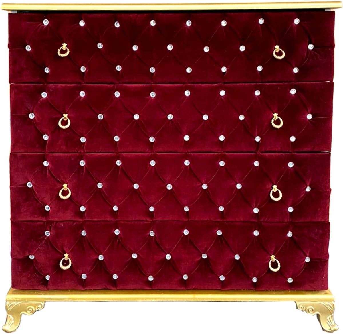 Casa Padrino baroque chest of drawers boardeaux red/gold 100 x 45 x H