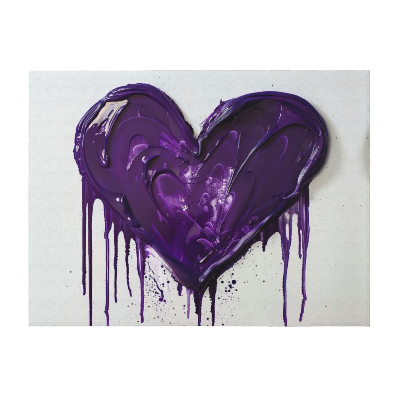 Couverture de lit violette EdWal en microfibre douce imprimé amour
