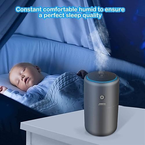 Miniatura 5 de KouRy Humidificador ultrasónico de niebla fría portátil, mini humidificador de aire USB para automóvil, viajes, oficina, dormitorio de bebé, hogar,
