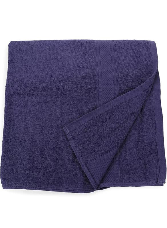 Bezzilish Home Cotton Bath Towel, Egyptian Large Size - 40 X 60 Inches, 900 GSM for Men and Women & Baby (Navy Blue) - Pack of 1