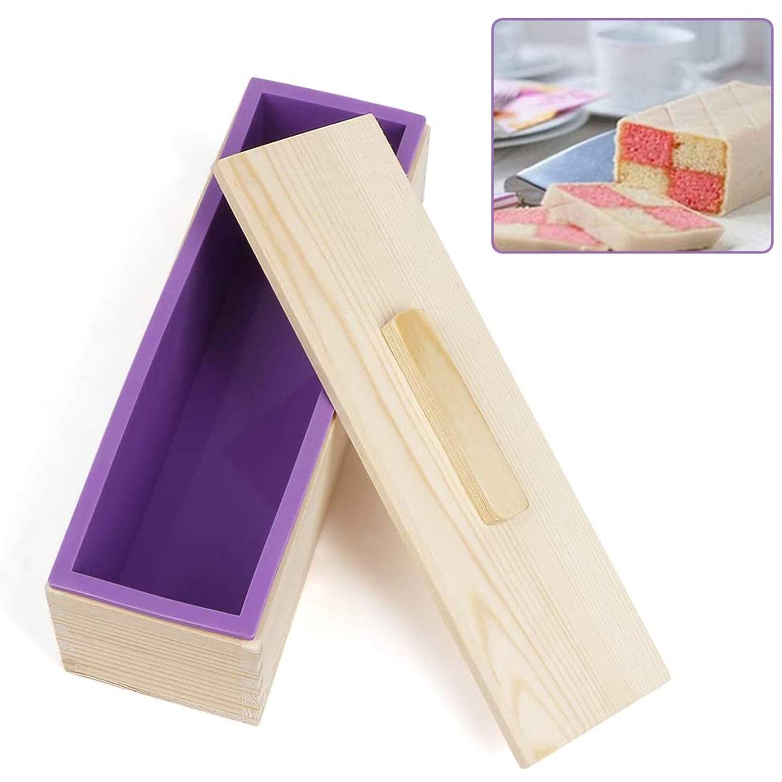 Matybobe Silikon-Seifenformen-Set, Holz-Brotschneider, DIY-Seifenherstellungswerkzeug, 9-teiliges Set für Küchenzubehör