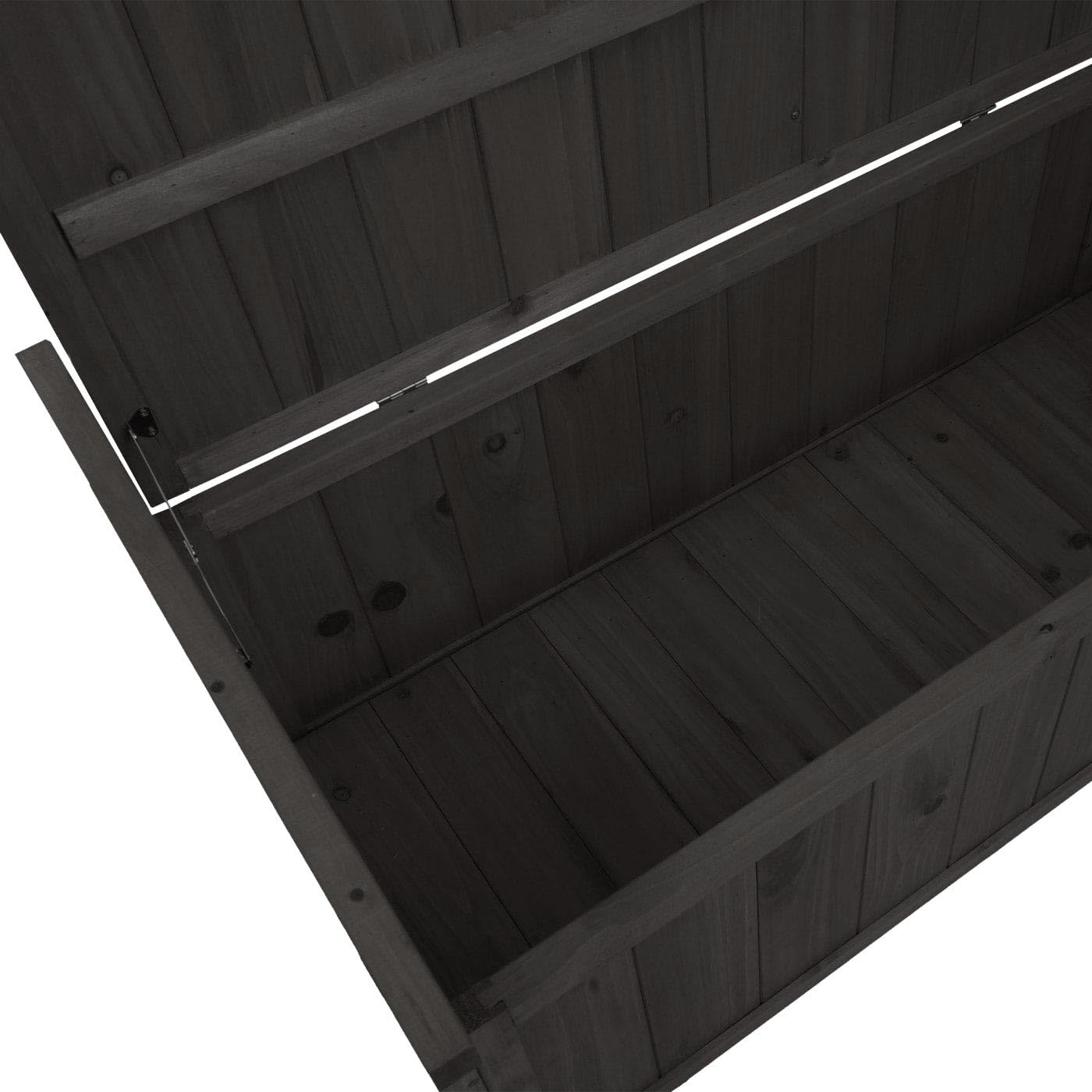 Mendler Cassapanca HWC-O13, contenitore per cuscini panca da giardino, legno di abete MVG 53x108x60cm - antracite