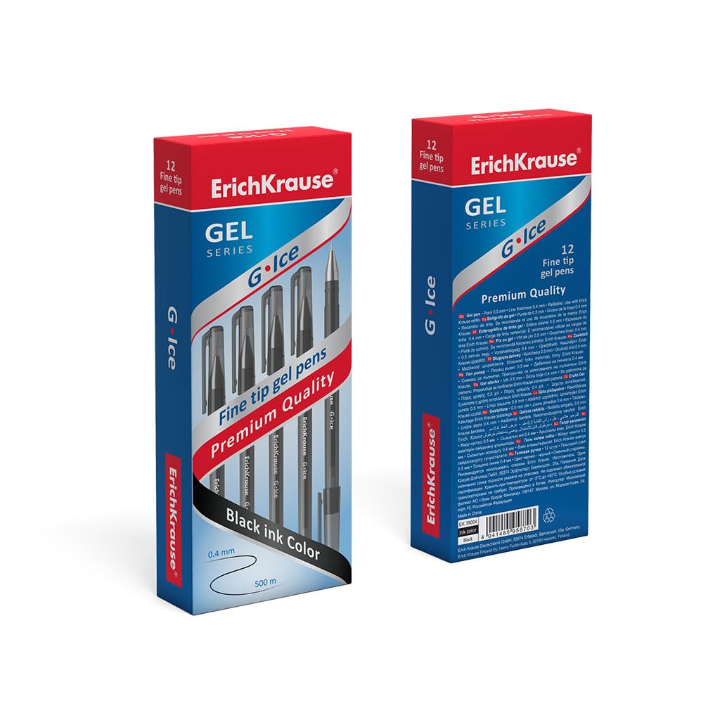 Gelstifte 0,4 Mm – 12er Pack Schwarz, Nachfüllbar, Nicht Schmierend, Für Schule & Büro