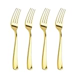 Liacere 200pcs Gold Plastic Forks - Heavyweight - 7.4 Inch Heavy Duty Forks - Gold Plastic Silverware Perfect For Parties & Weddings & Restaurants & New Year And Daily Using&Christmas&New Year