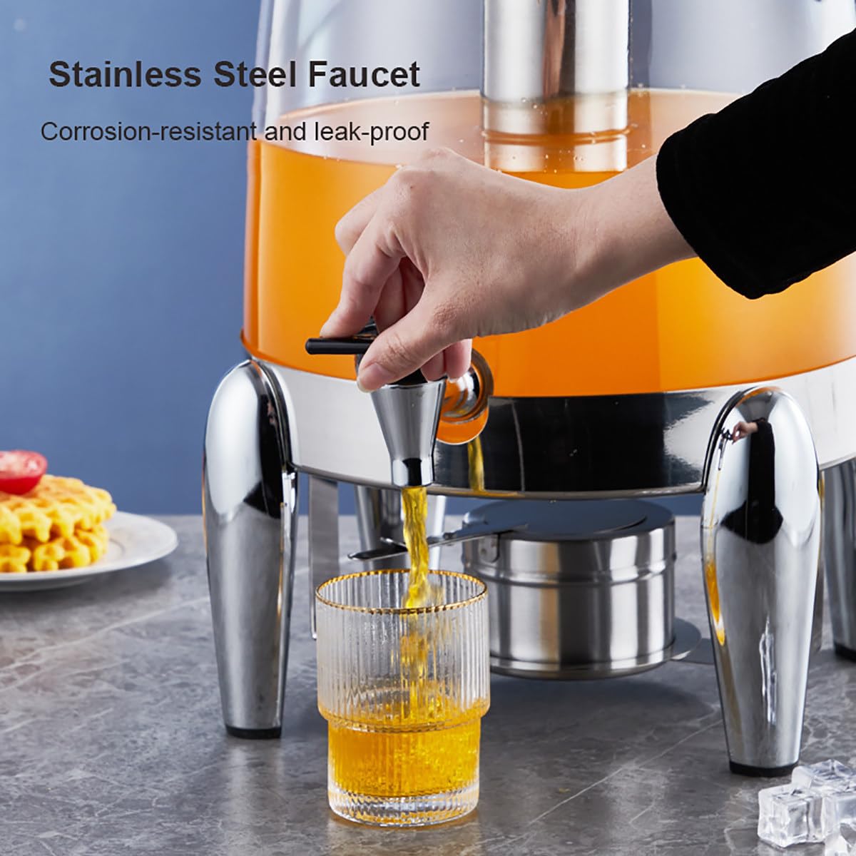 Dispensador De Bebidas Comerciales De 12 Litros, Dispensador De Jugo FríO Y Caliente (Calentamiento De Alcohol), Con Soporte Para Grifo Para Fiestas, Buffet, Catering, Para Café, Té, Leche, Jugo