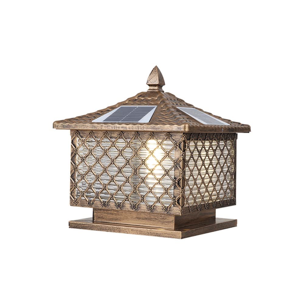 Lampe solaire vintage extérieur noire en acier inoxydable pour rampe