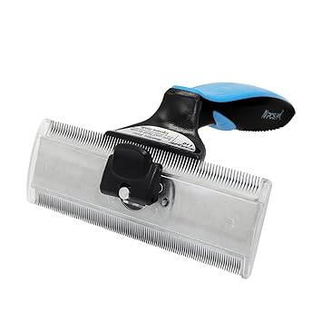 Dog Brush, Cat Shedding Brush Effectively Reduces Shedding by up to 90%, Dual Edge Design with Heavy Duty Stainless Steel Hair Removal Tool with Non-Slip Handle, Suitable for Cats, Dogs, Horses, etc.