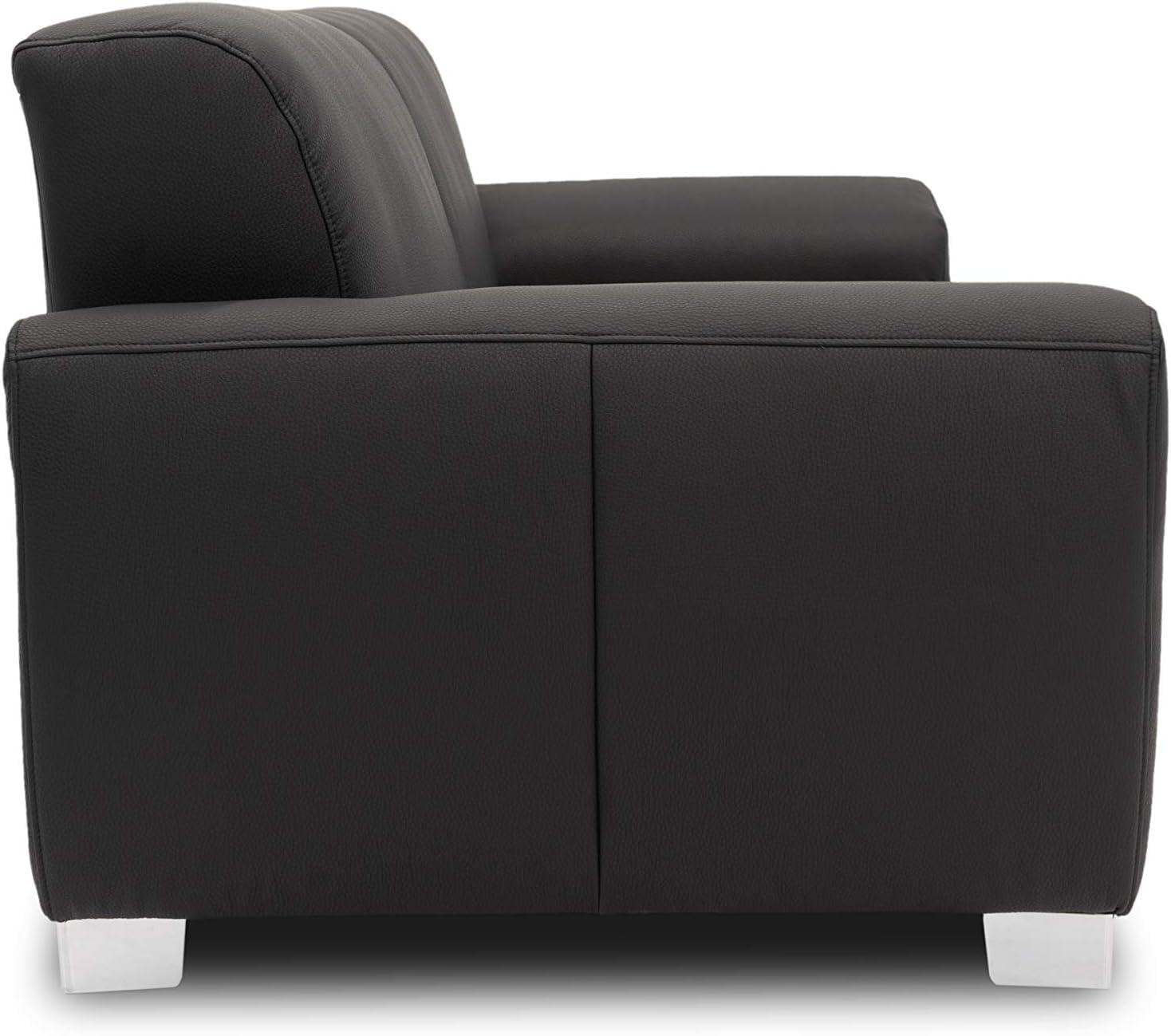 DOMO Collection Ricardo Sofa, 3-Sitzer Couch, Garnitur in Kunstleder, schwarz, 220x89x81 cm