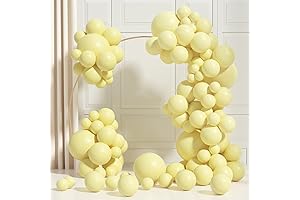 Colorful Pastel Yellow Balloons Garland Kit 100 pack 5/10/12/18 Inch Different Size...