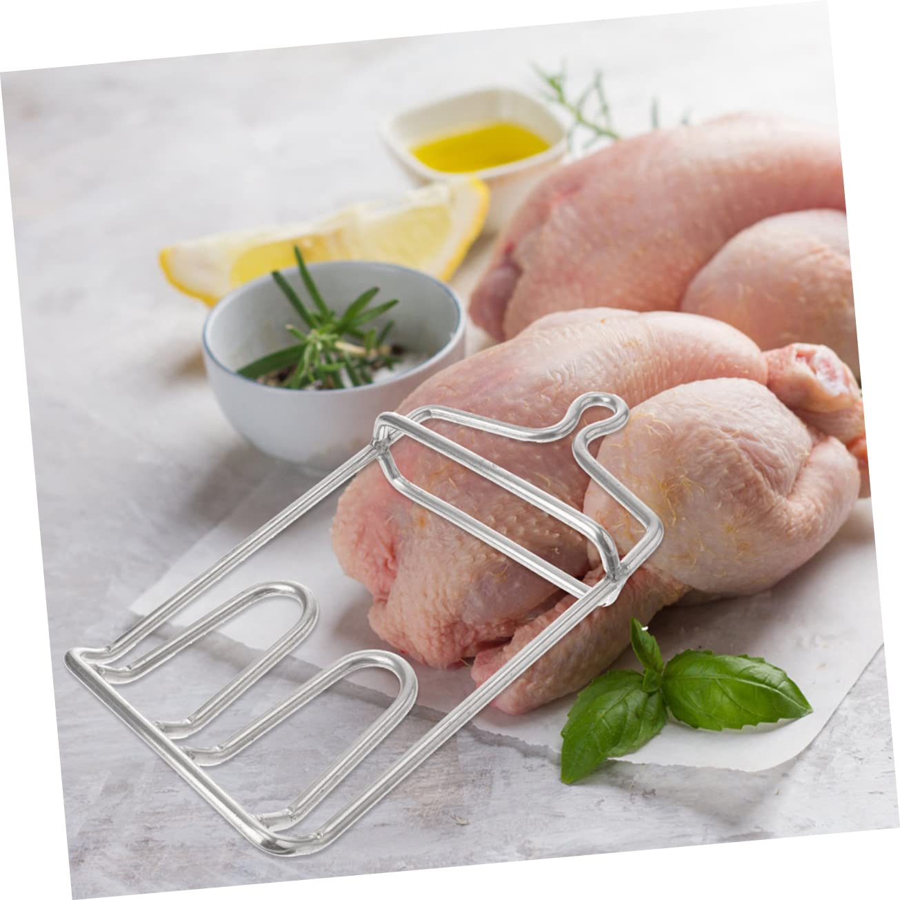 2pezzi Ganci in Acciaio Inossidabile per Pollame da Cucina e Macellazione, Resistente e Facile da Inserire, per Appendere Carne e Salumi
