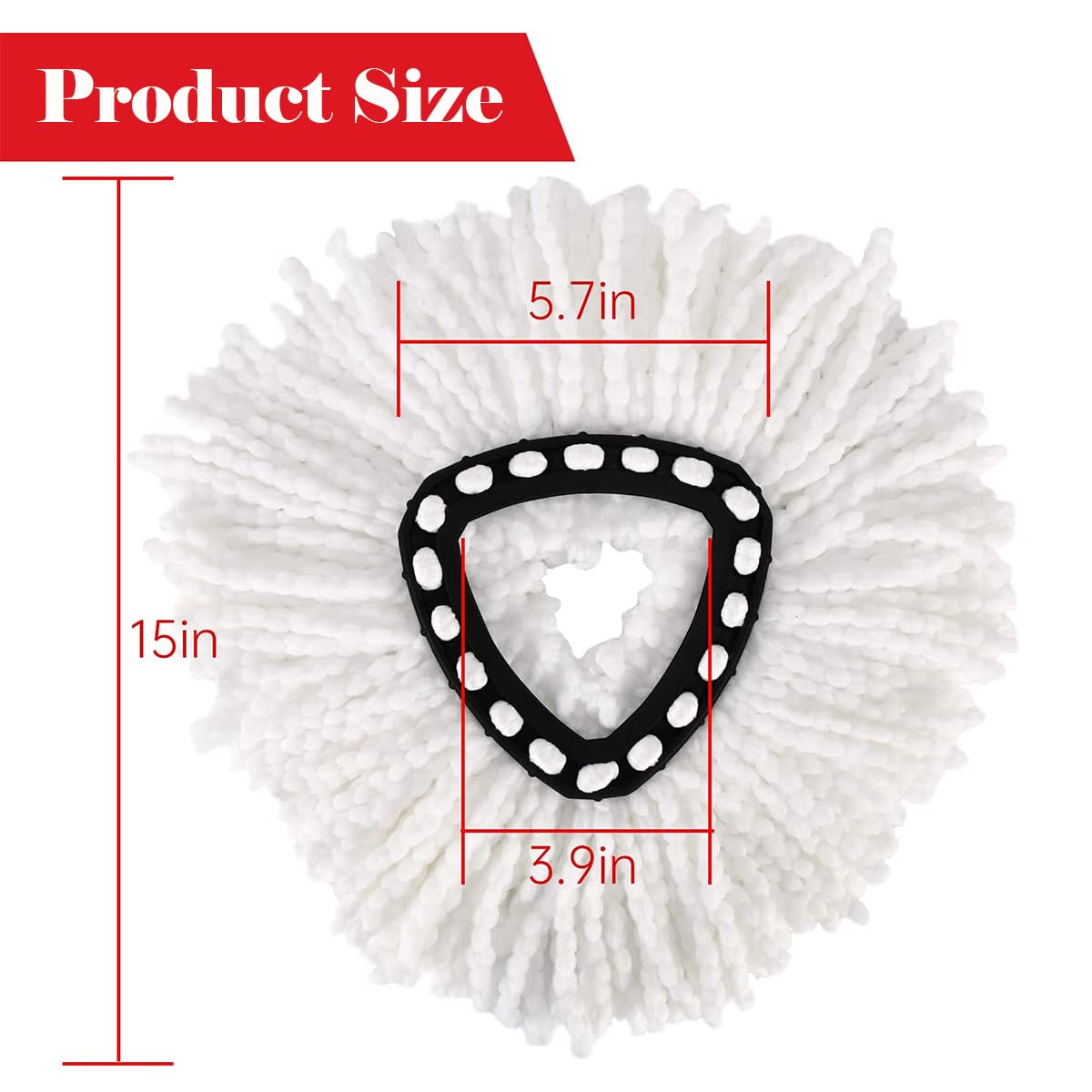 6 Pack Mop Replace Head Compatible With O Cedar EasyWring Spin Mop - Mop Refills For Ocedar 100% Microfiber, Deep Cleaning Machine Washable And Easy -to-Replace