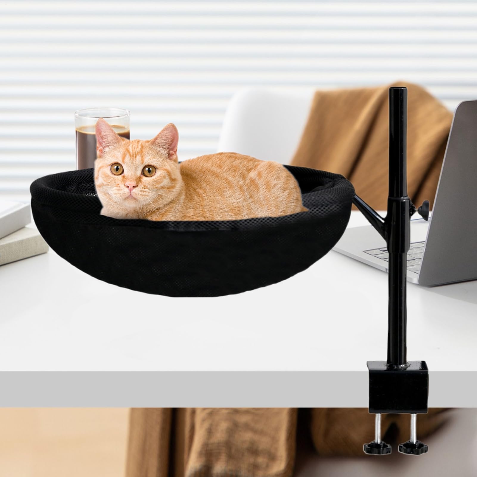 Posatoio Per Gatto Da Scrivania Mobile Scrivania Regolabile Rotante 360° | Cuccia Posatoio da Interno per Scrivania Per Micini e Piccoli Animali Domestici Interno e Postazioni e Tavoli da e Isola