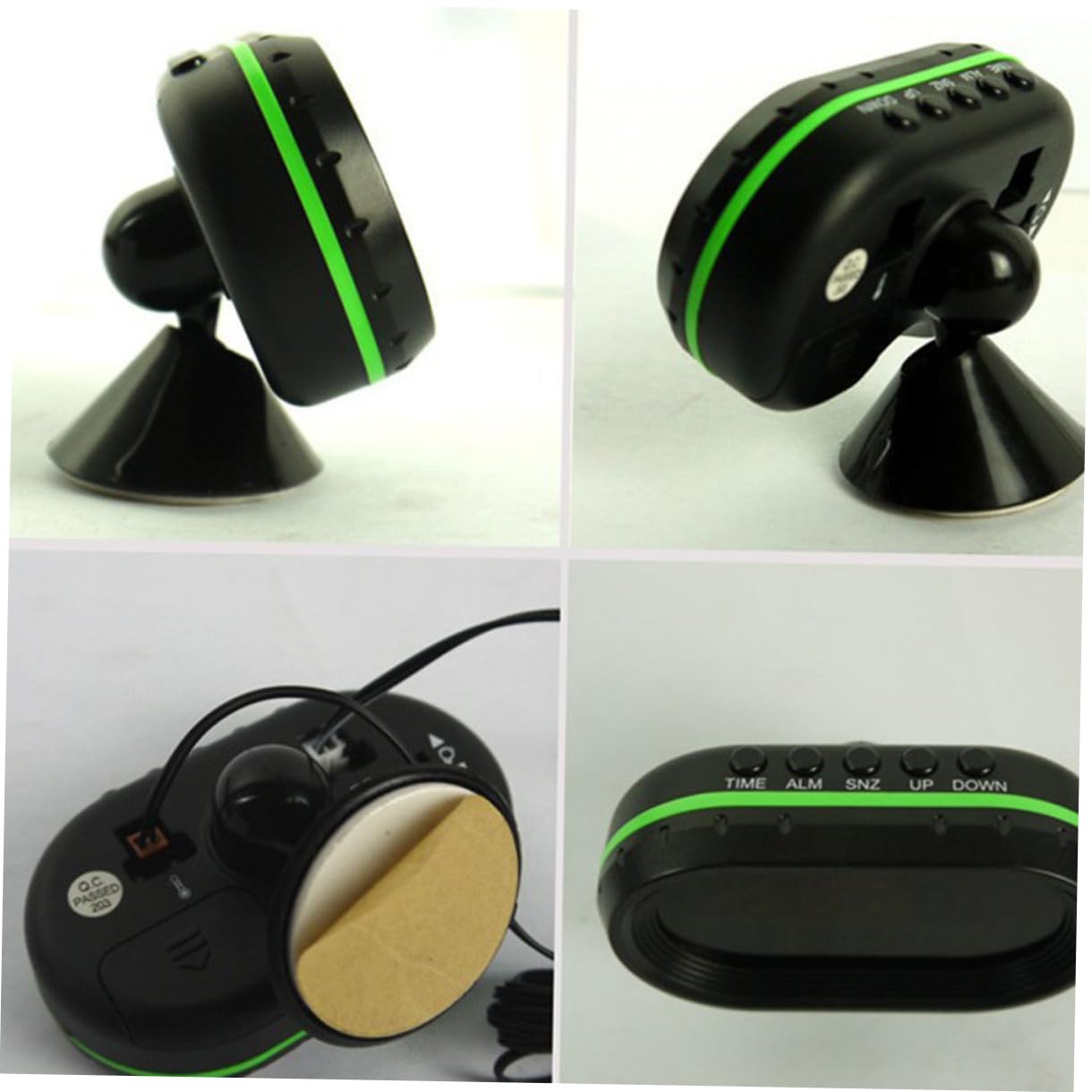 CALLARON 3piezas Reloj Digital Lcd Para Salpicadero De Coche Con Calendario y Soporte Fácil Instalación Adhesivo Color Verde