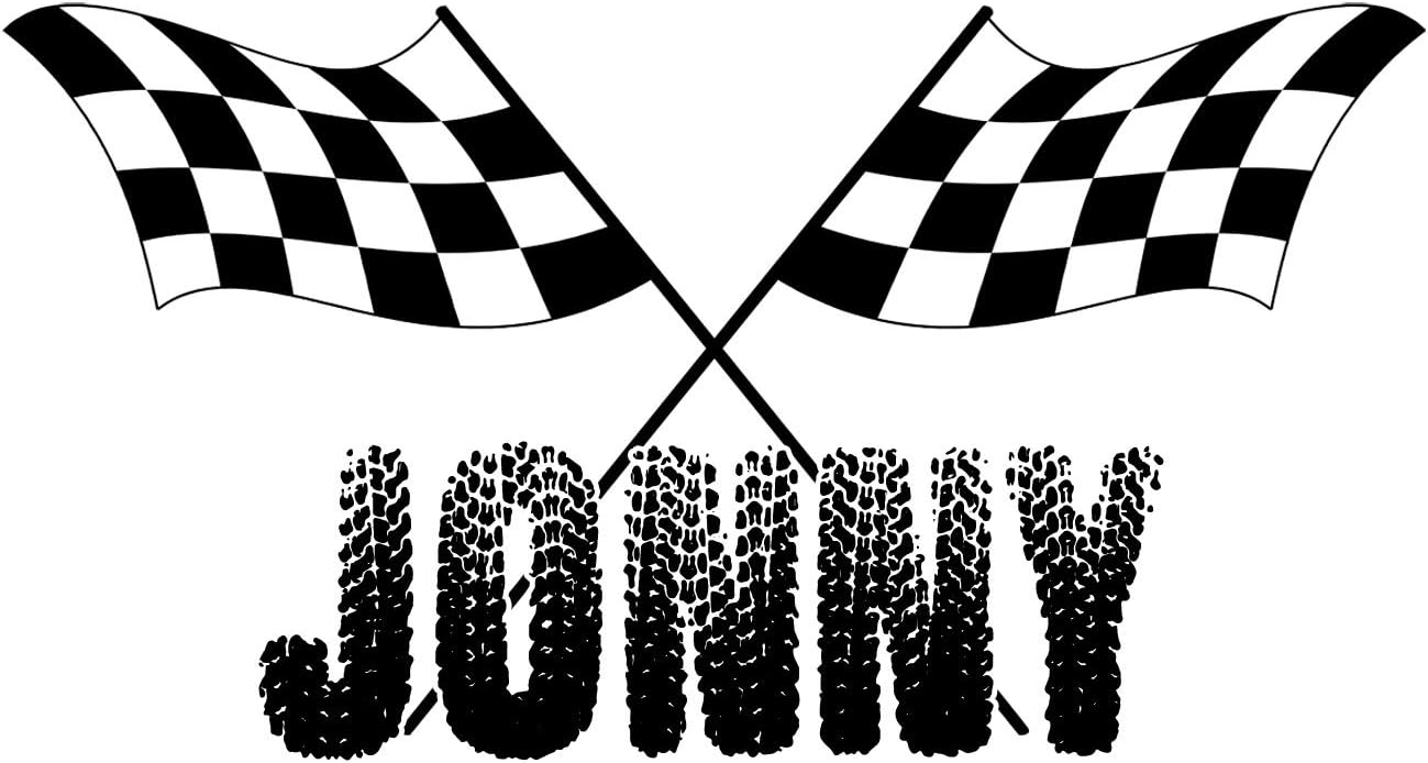 VWAQ-P Racing Wall Decals for Boys Room Custom Name Flag and Name Racing Sticker - TTC1-P (22" H X 40" W)