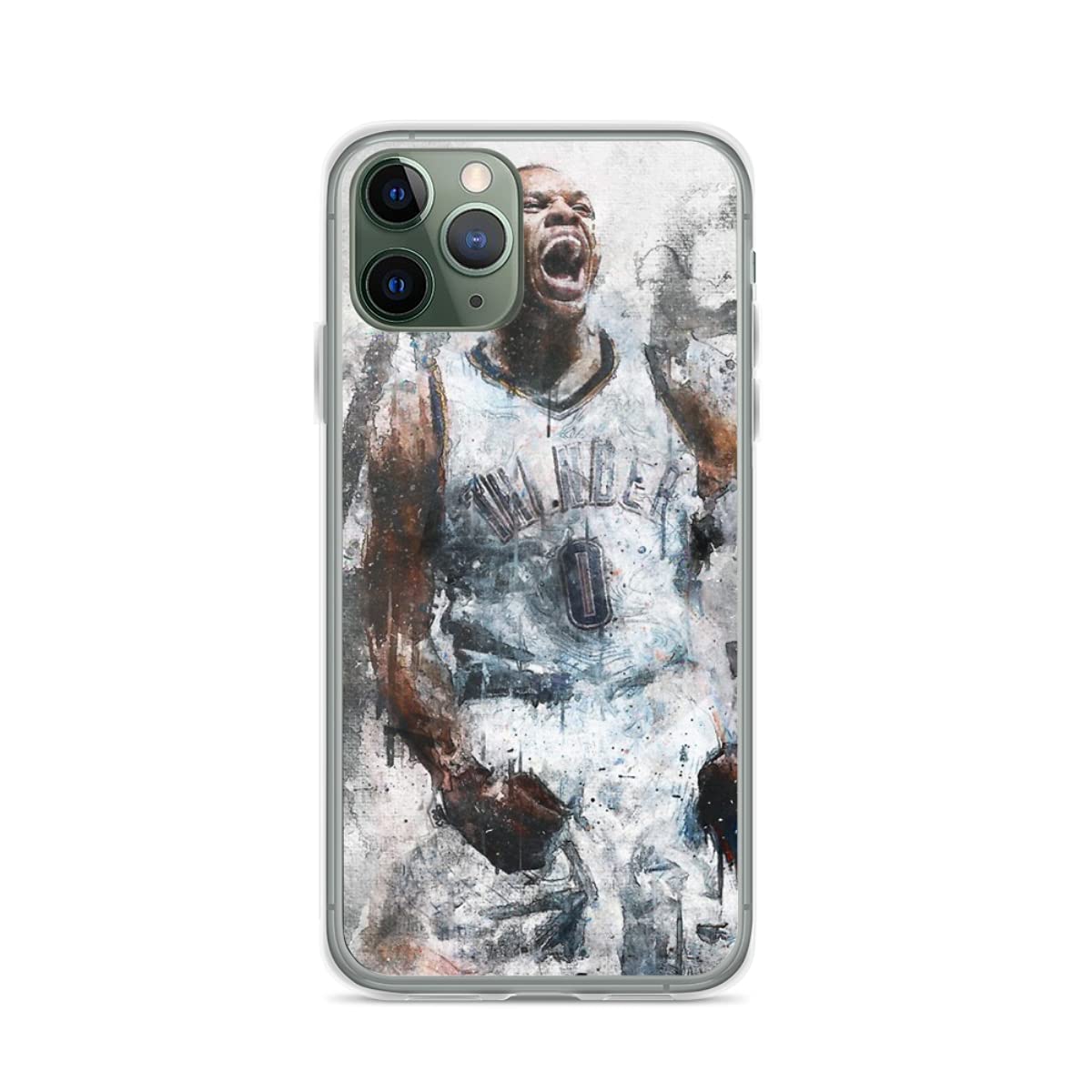 Phone Case Russell Westbrook Take Flight Compatible with iPhone 12 11xXS XR 8 7 6 6s Pro Max Plus Mini Samsung Galaxy Note S9 S10 S20 Ultra Plus, Transparent