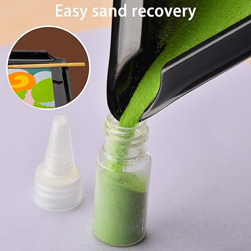 Miniatura 5 de Kits de arte de arena para niños, artes y manualidades para niños de 6 a 8 años, pintura de arena de colores, 8 hojas, imágenes de arte de arena de