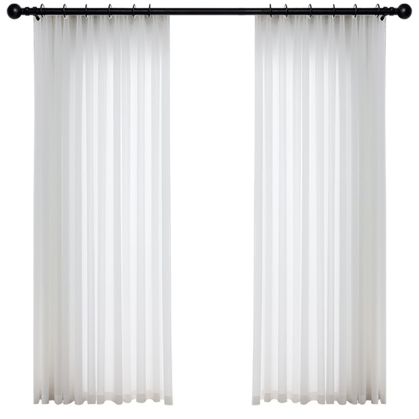 Rideaux en voile blanc lot de 2 en tulle uni L137xH214 cm pour le salon