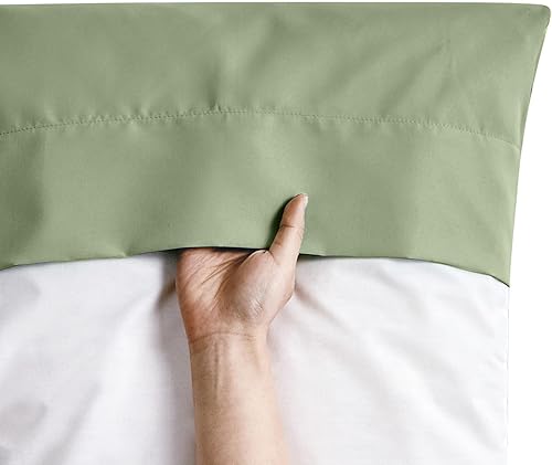 Miniatura 3 de FreshCulture Sage Green Pillowcases Queen Size 12 Pack - Bulk Pillowcase Set - Envelope Closure - Soft Brushed Microfiber Fabric - 20x30 Inches