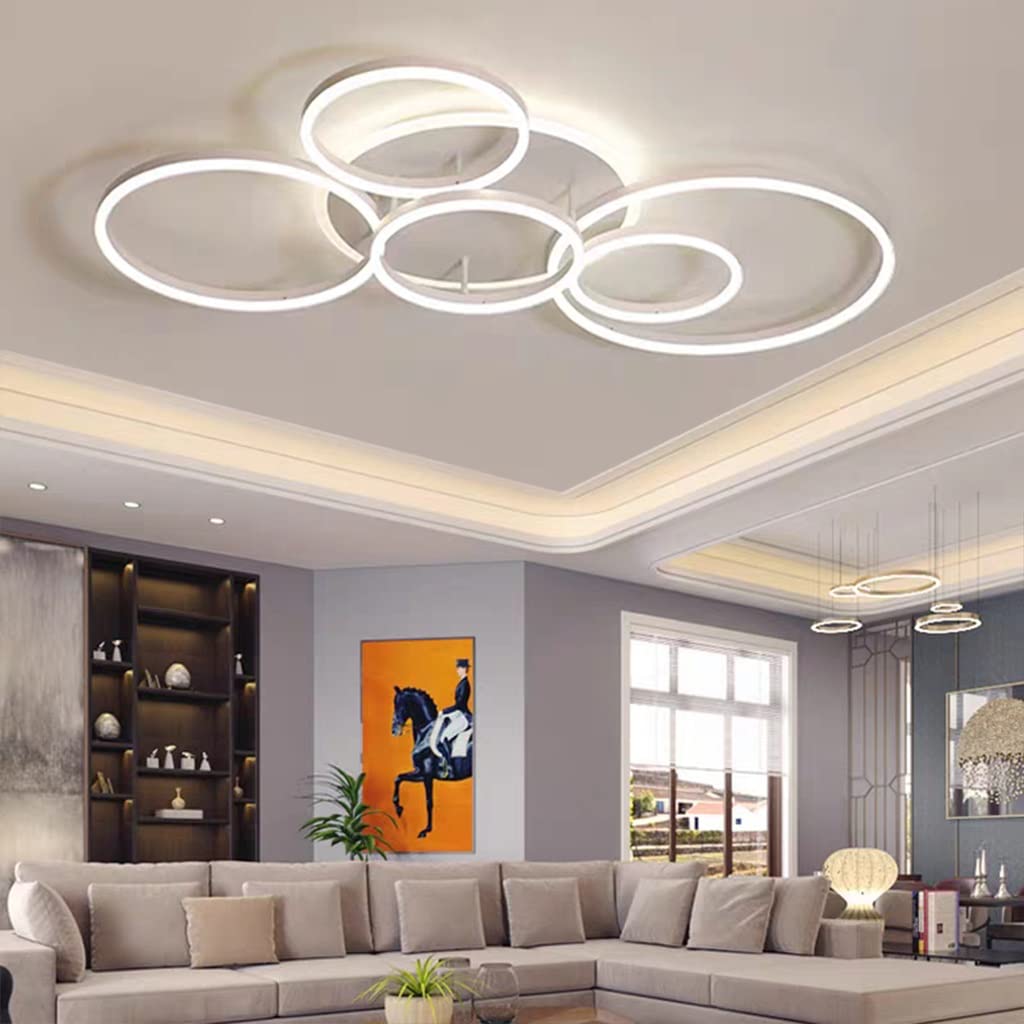 Moderne LED Deckenleuchte 86W Mit Fernbedienung - Dimmbarer Kronleuchter 115cm, 3 Farbtemperaturen, IP20