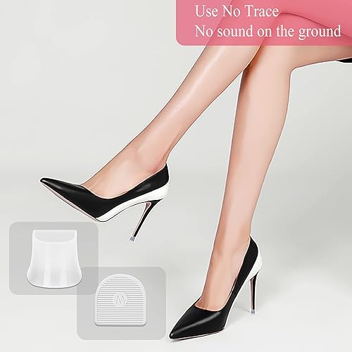 Miniatura 4 de JEVRKAPZ Protectores de talón para tacones altos, reemplazo de talón para botas de mujer para caminar sobre hierba, fundas de talón antideslizantes