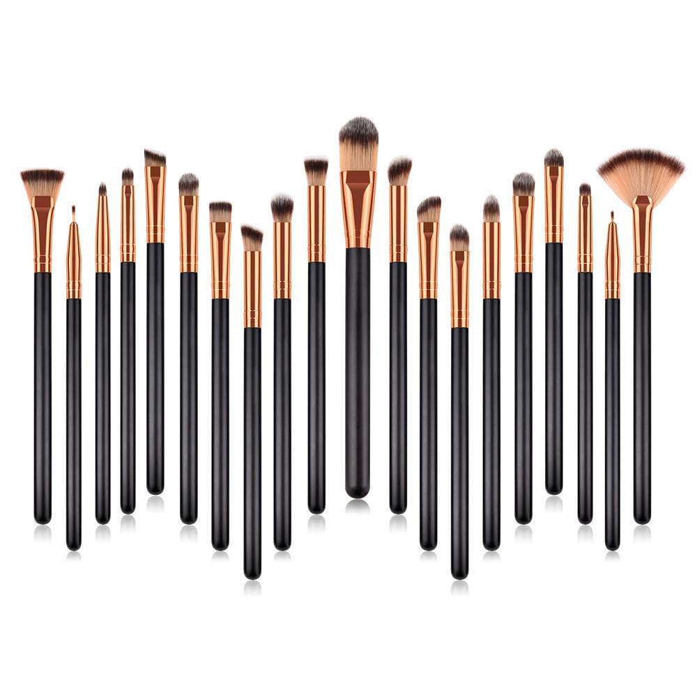 Pinsel 20PCS Foundation Lidschatten Pinsel Puder Kosmetik Make-Up Holz Pinsel Flache Make-Up Pinsel