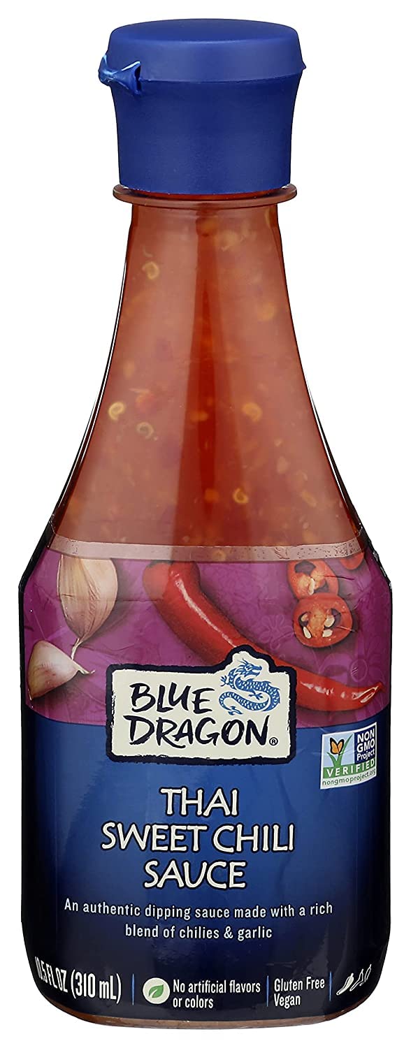 Blue Dragon Thai Sweet Chili Sauce, 10.5 Oz (Pack of 6), Dipping Sauce, Marinade, Squeezy Bottle, Gluten Free, Vegan