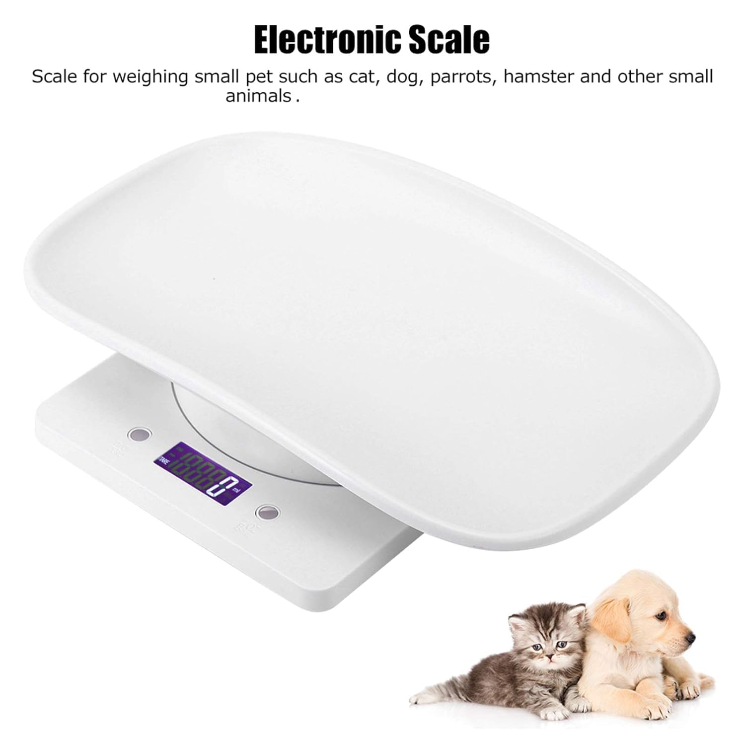 Bilancia Digitale di Alta Precisione per Animali Domestici 10 kg/1 G, Bilancia Portatile A LED per Cani, Gatti E Cuccioli, Bilancia da Cucina Ideale per Pesare con Precisione Cibo E Animali.