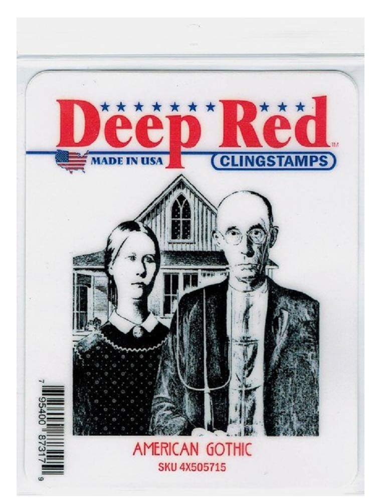 Deep Red Cling Stamp 4"X5"-American Gothic