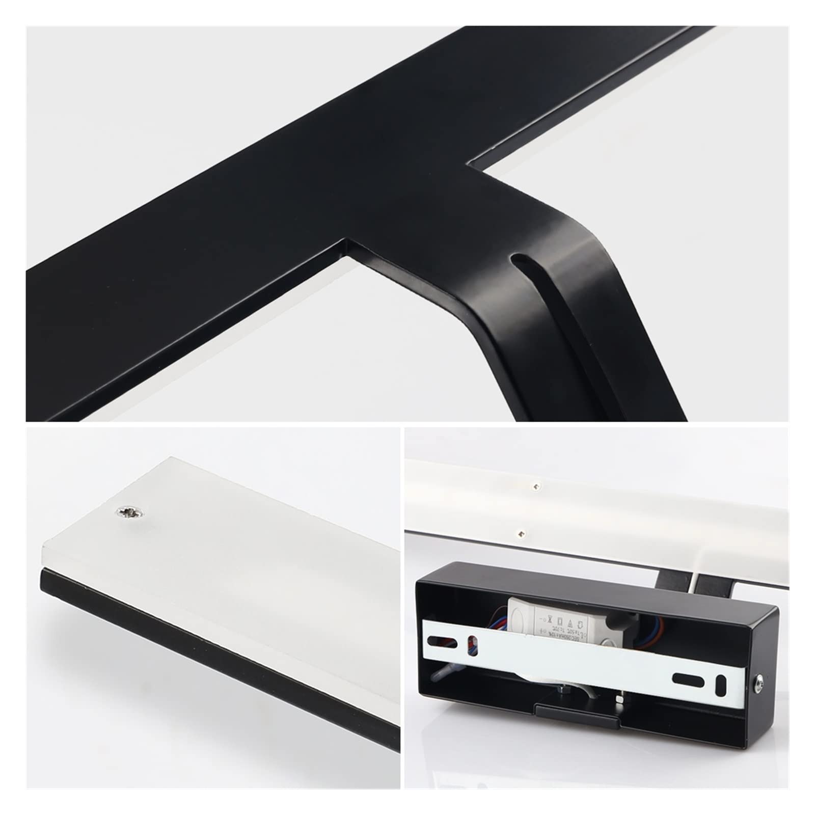 Luces de cuadro para pared, Luz de pared Led, lámpara de pared de baño blanca y negra nórdica, 12W, 55CM, for interior, sala de estar, dormitorio, accesorio de iluminación de pared ,para cuadros,marco