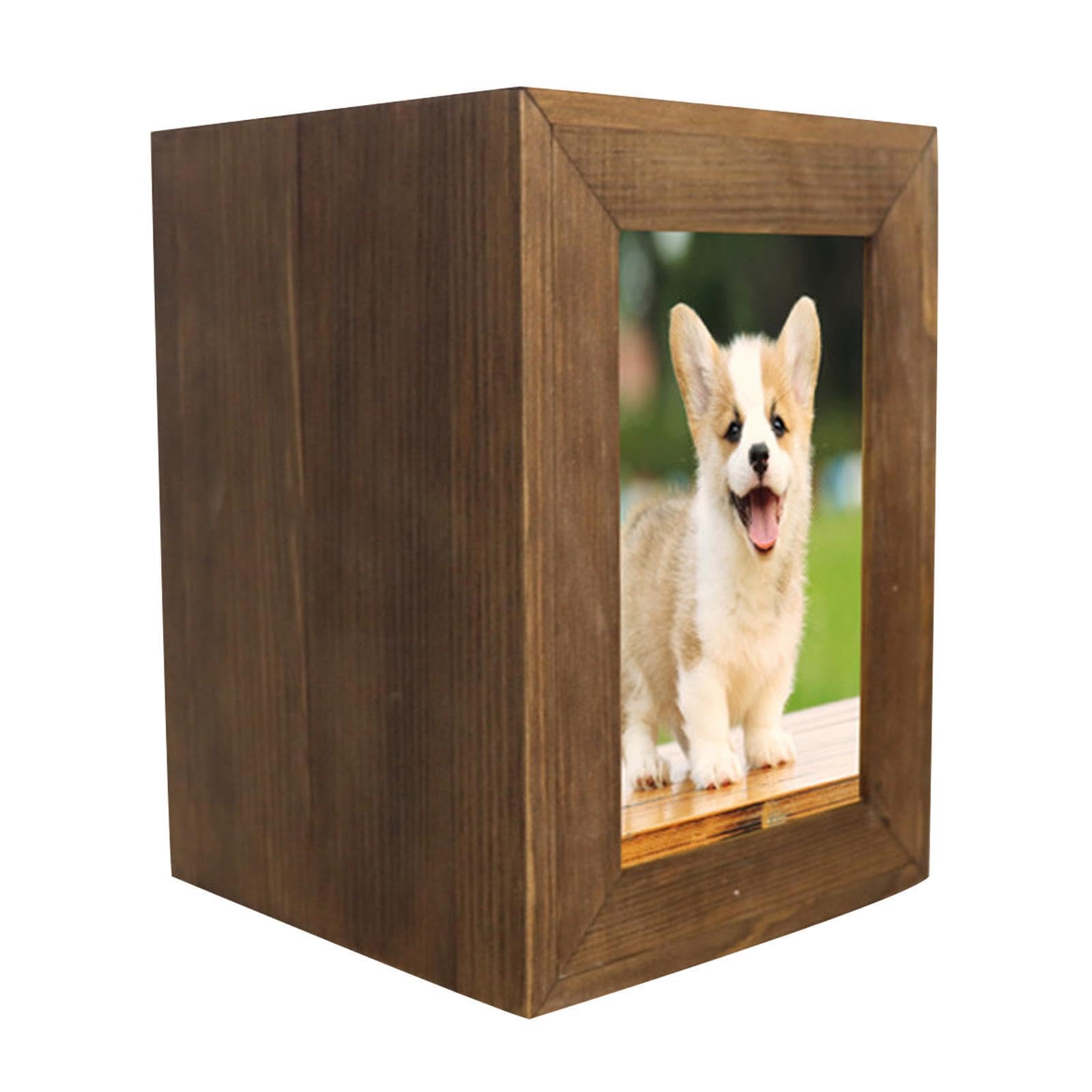 ALCXAZS Urna de cremación para perros y gatos con marco de fotos y caja de recuerdo única