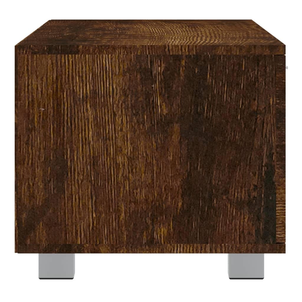 Szafka pod telewizor, dąb wędzony, 140 x 40,5 x 35 cm, materiał drewnopochodny z 4 przegródkami, otworami na kabel, miejsce do przechowywania do salonu, niski, kredens, tablica na media
