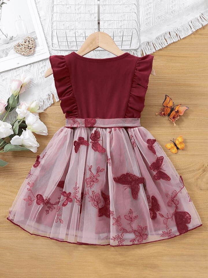 Image of TAGAS Girls Embroidery Pattern Cap Sleeve A-line Knee-Length Dress