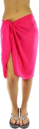 Luxury Divas Sheer Knee Length Cover Up Sarong Wrap for Women