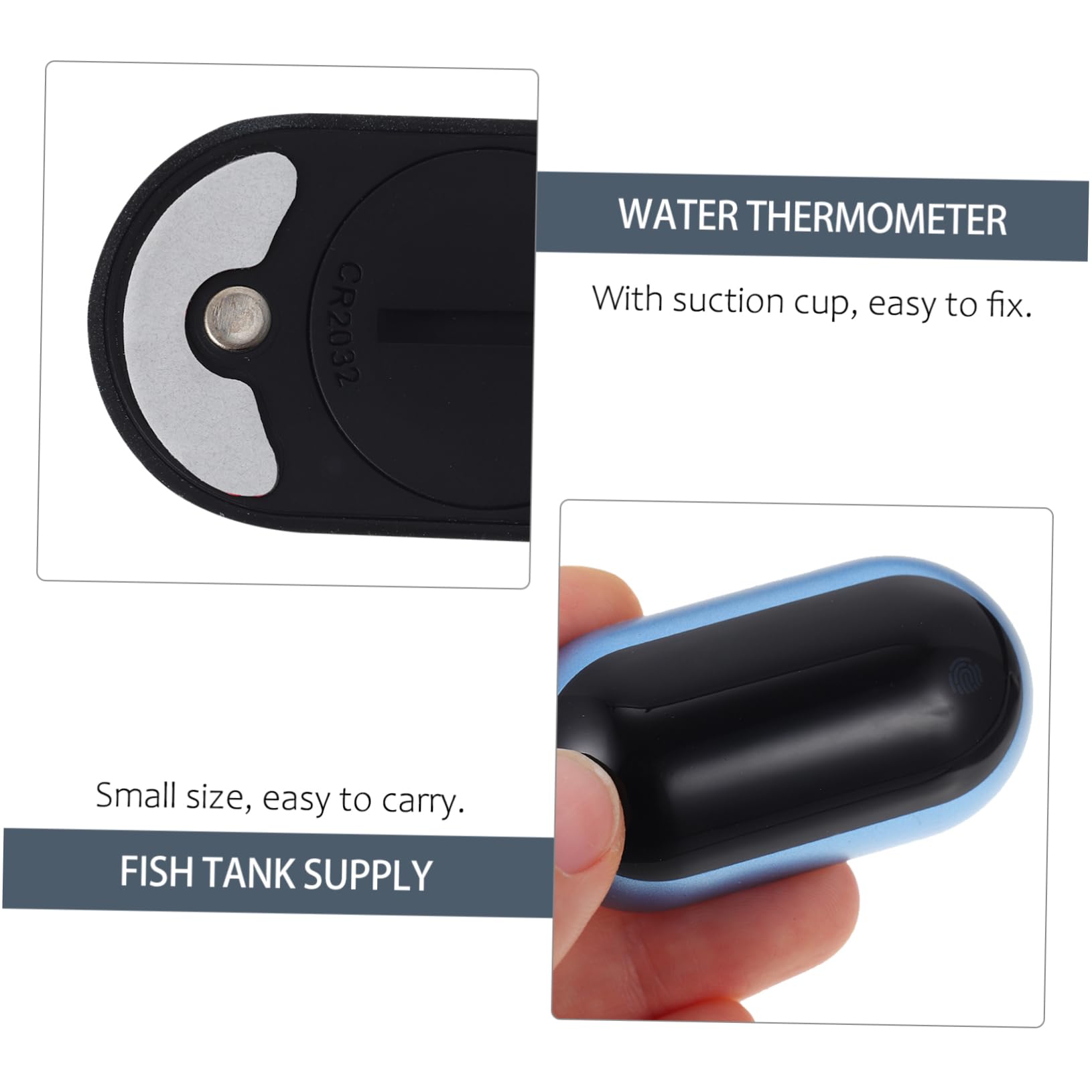 BESPORTBLE 2 Pezzi Termometro per Acquari Strumento Misurazione Della Temperatura con Display LCD e Inossidabile Facile da Installare e Resistente per Serbatoi e Terrari