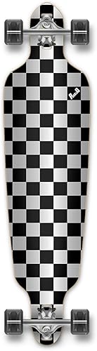 Yocaher Blank and Checker - Patinetas largas con cinta de agarre 80A de aluminio con rodamiento ABEC7 de 2.756 in ruedas para patineta