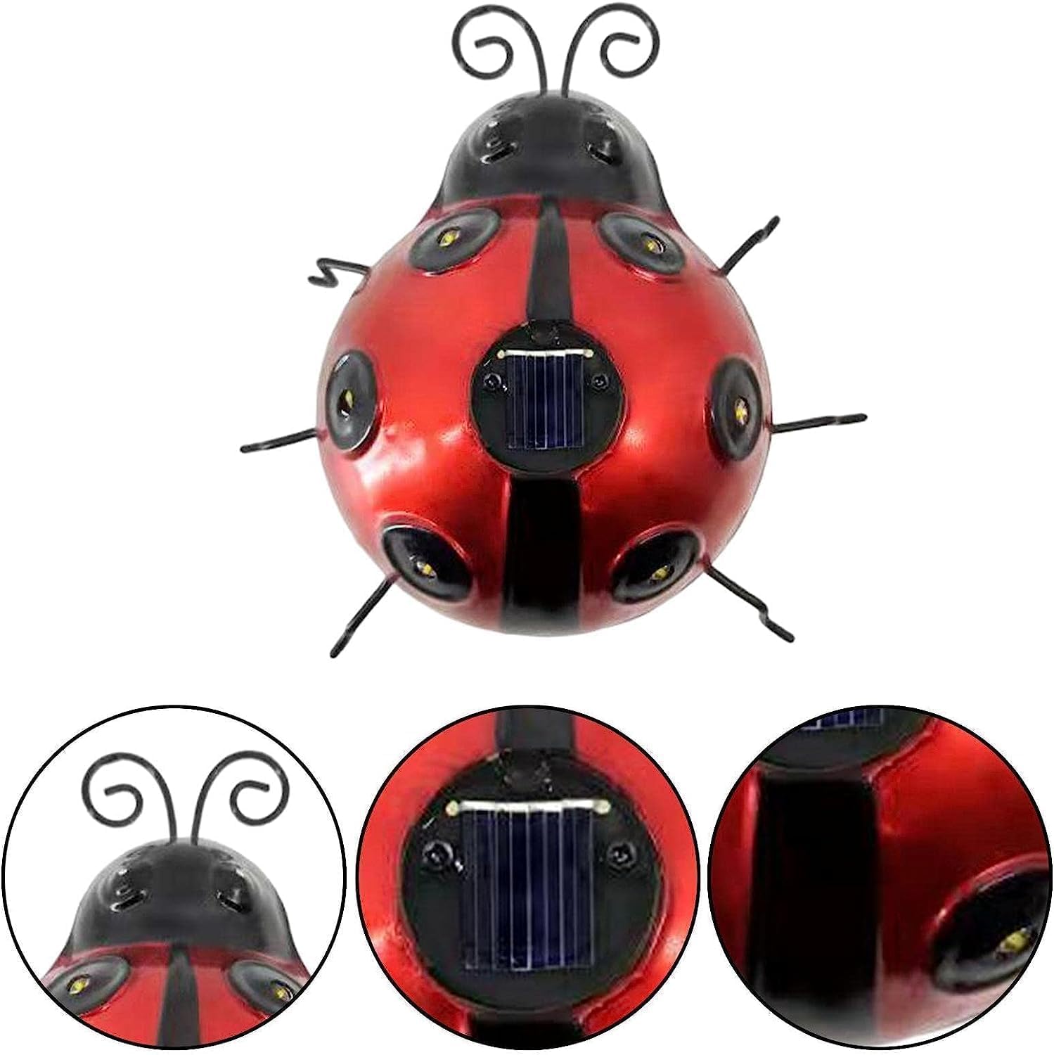 Solar Outdoor Garden Light with Solar Lamp Ladybug Garden Decoration Metal Waterproof LED Garden Light, Garden Statue Lawn Ornament for Outdoor Garden Walkway Decoration (3PCS)