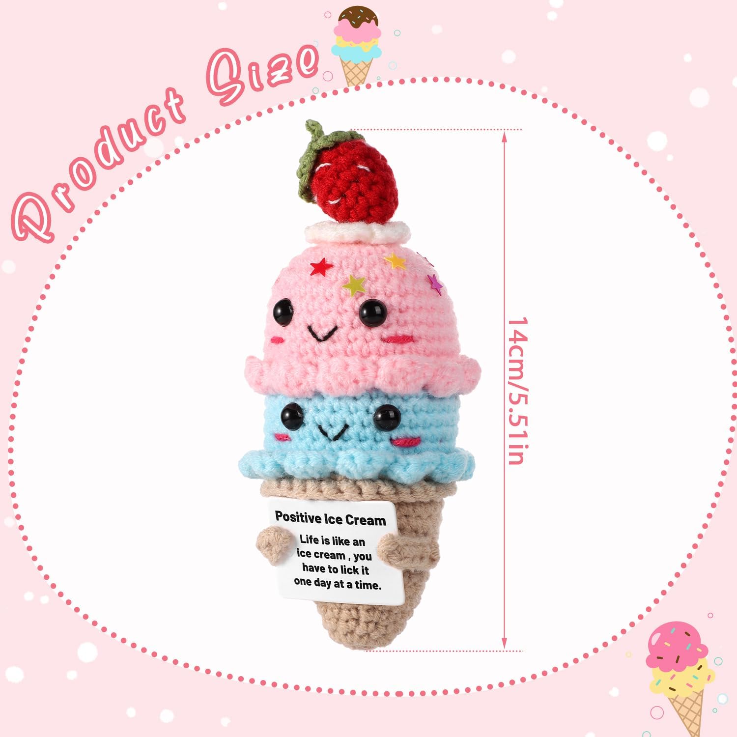 5.5 Inch Crochet Cute Doll Knitted Potato Toy Doll Cheer Gift Emotional Support for Family Friends Encouraging Party Decoration - Image 2