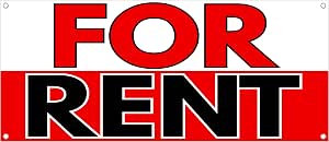 Amazon.com : Large For Rent Banner Retail Store Home Shop Business Sign ...