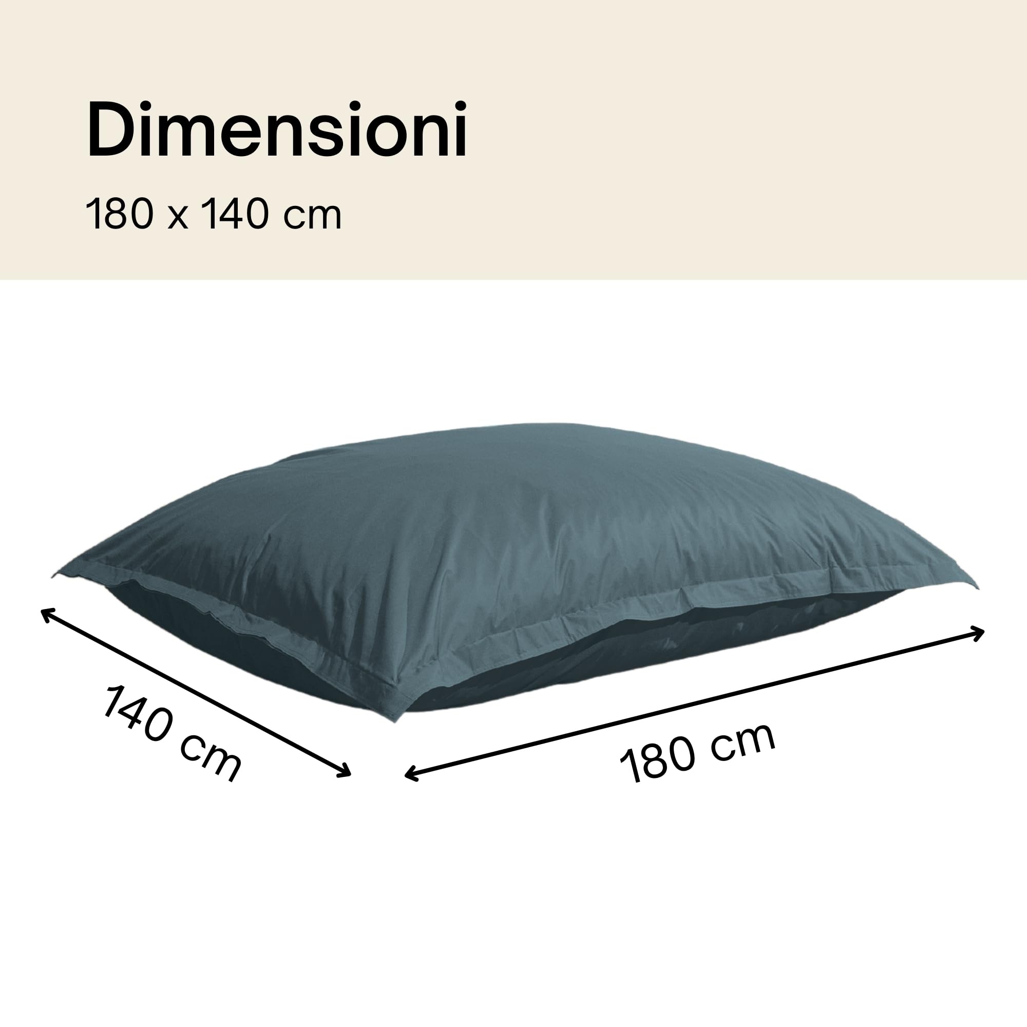 Pouf da Esterno Giardino Impermeabile Anti-UV 180x140 cm Grigio Scuro