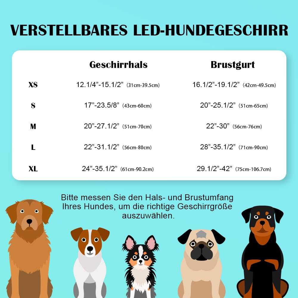 Arnés luminoso para perros recargable LED chaleco reflectante para perros arnés antitracción para perros que caminan por la noche (luz azul + verde, XL)