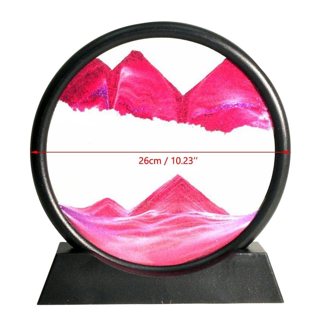 Paowsietiviity Moving Sands Art Picture 3D Dynamic Deep Sea Sand-scape 30,5 cm Rose Red, 30,5 cm