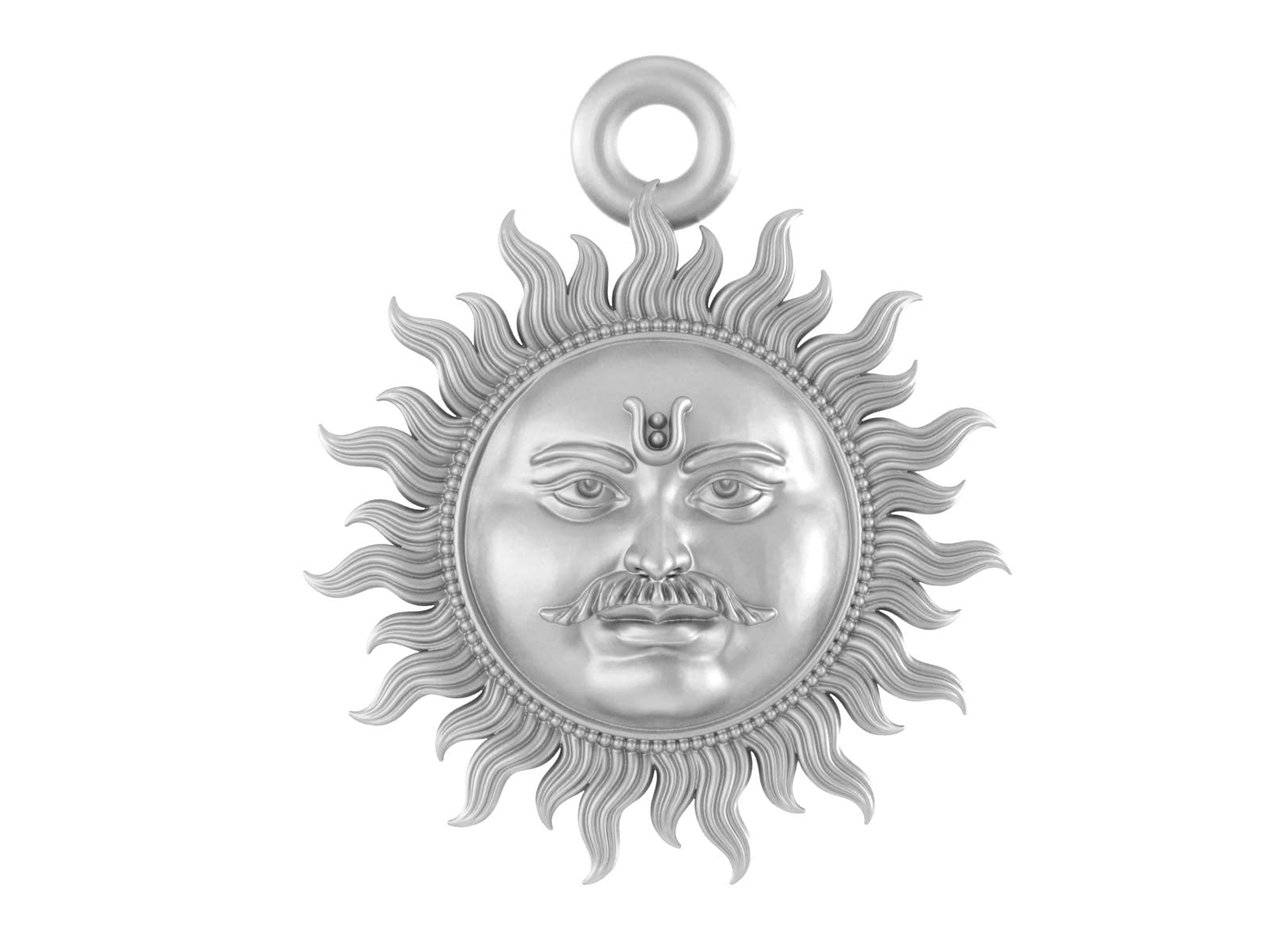 Akshat Sapphire Sterling Silver (92.5% purity) Divine God Sun Pendant for Men & Women Pure Silver Lord Surya Locket for Good Health & Wealth