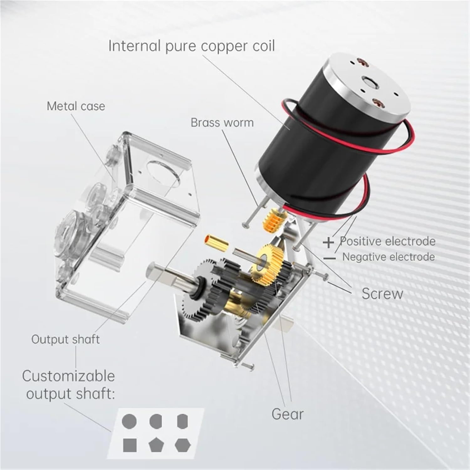 5882-50ZY Worm Gear Drushed DC Motor 12V24V Forward and Reverse Adjustable Speed 1.5RPM~440RPM High Torque Bual Output Shaft(120RPM,12V Single Motor)