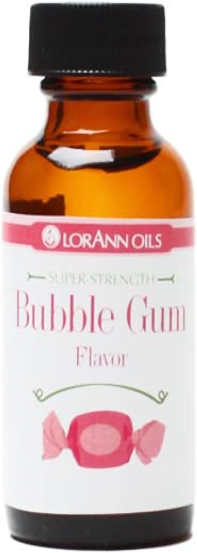 LorAnn Oils Super Strength Flavoring - Used For Candy Making, Flavoring Extracts, Baking, Hard Candy, and Flavor Oils - Bold, Natural Flavors 4X Stronger Than Extracts - Bubble Gum, 1 fl oz