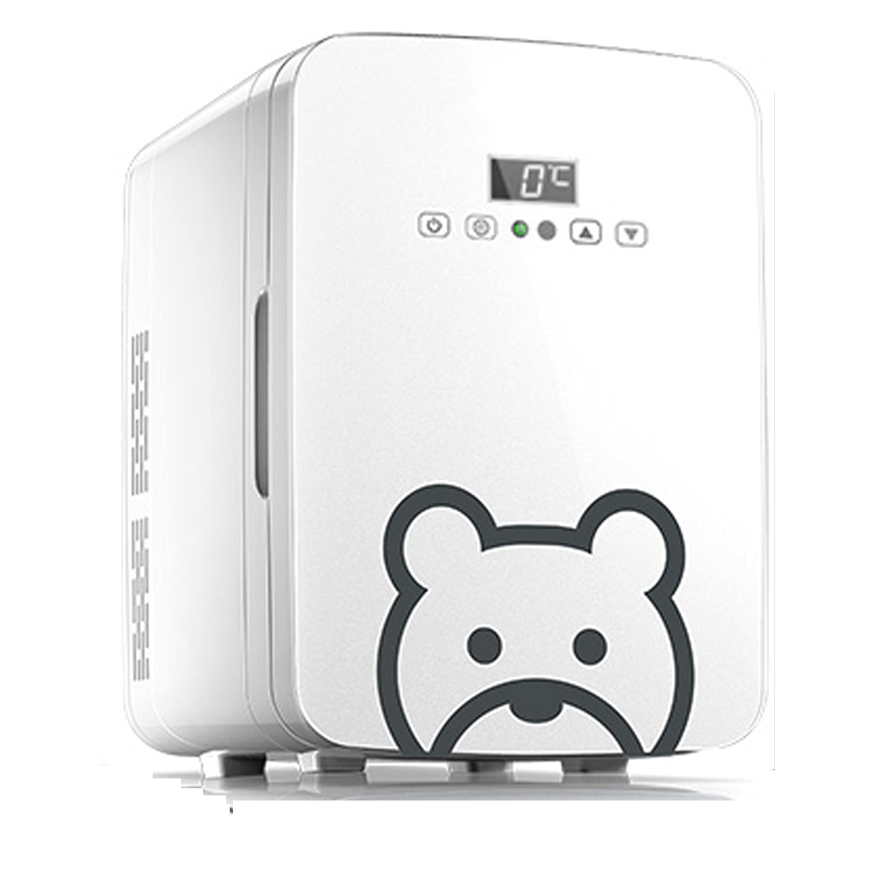 Mini refrigerador portátil para coche de 10 l, ideal para bebidas, cosméticos y maquillaje, silencioso, con alimentación de CA/CC y vidrio templado, ideal para dormitorio y hogar.