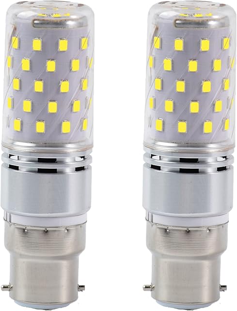 Mizlay B22 Bayonet LED Light Bulb 9W Cool White 6000K, B22 LED Corn Light Bulbs Equivalent to 100W Halogen Bulb, 1200LM, Not Dimmable, AC 175-265V, 360° Beam Angle, 2 Pack