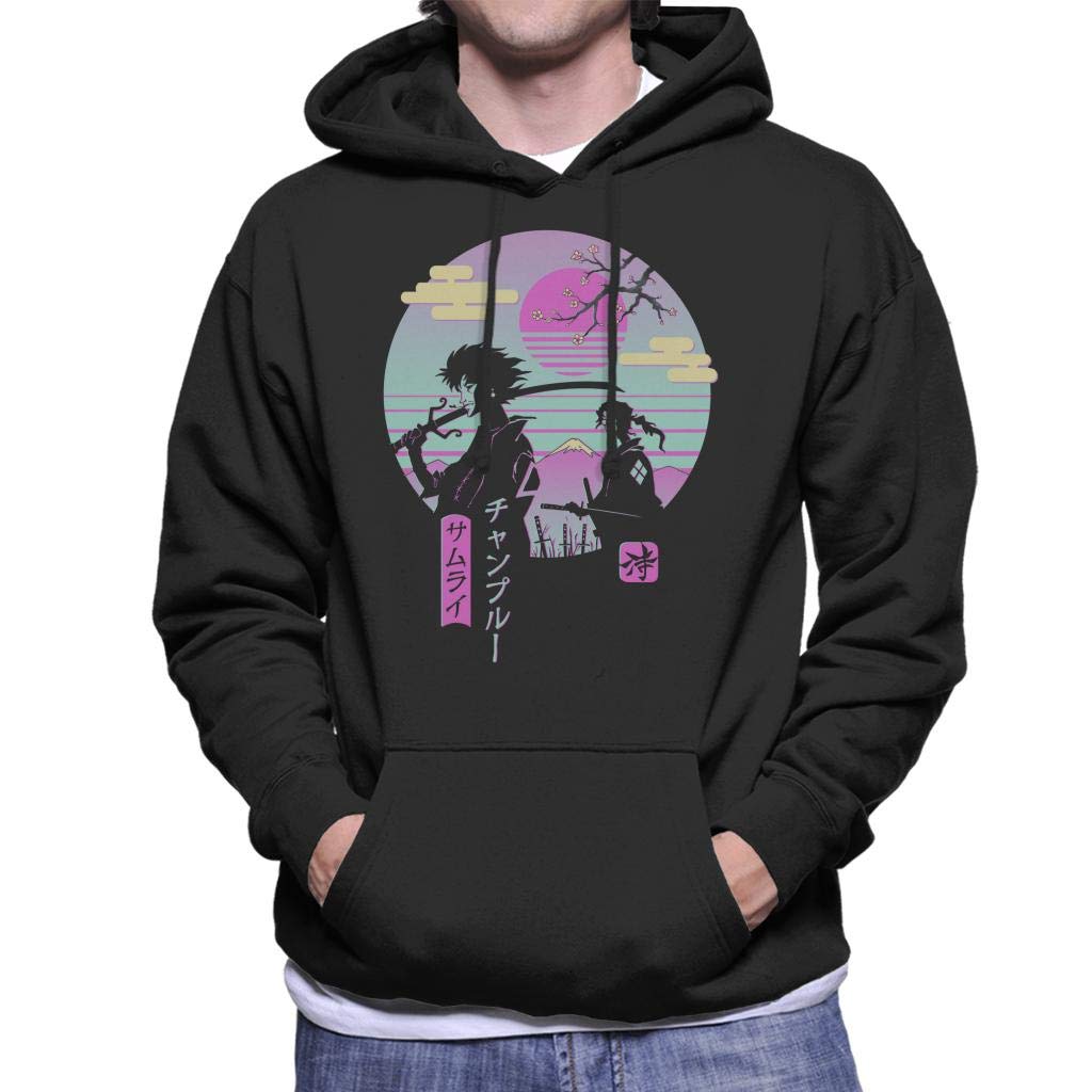 Cloud City 7 Samurai Champloo Chillhop Men's Hooded Sweatshirt Black